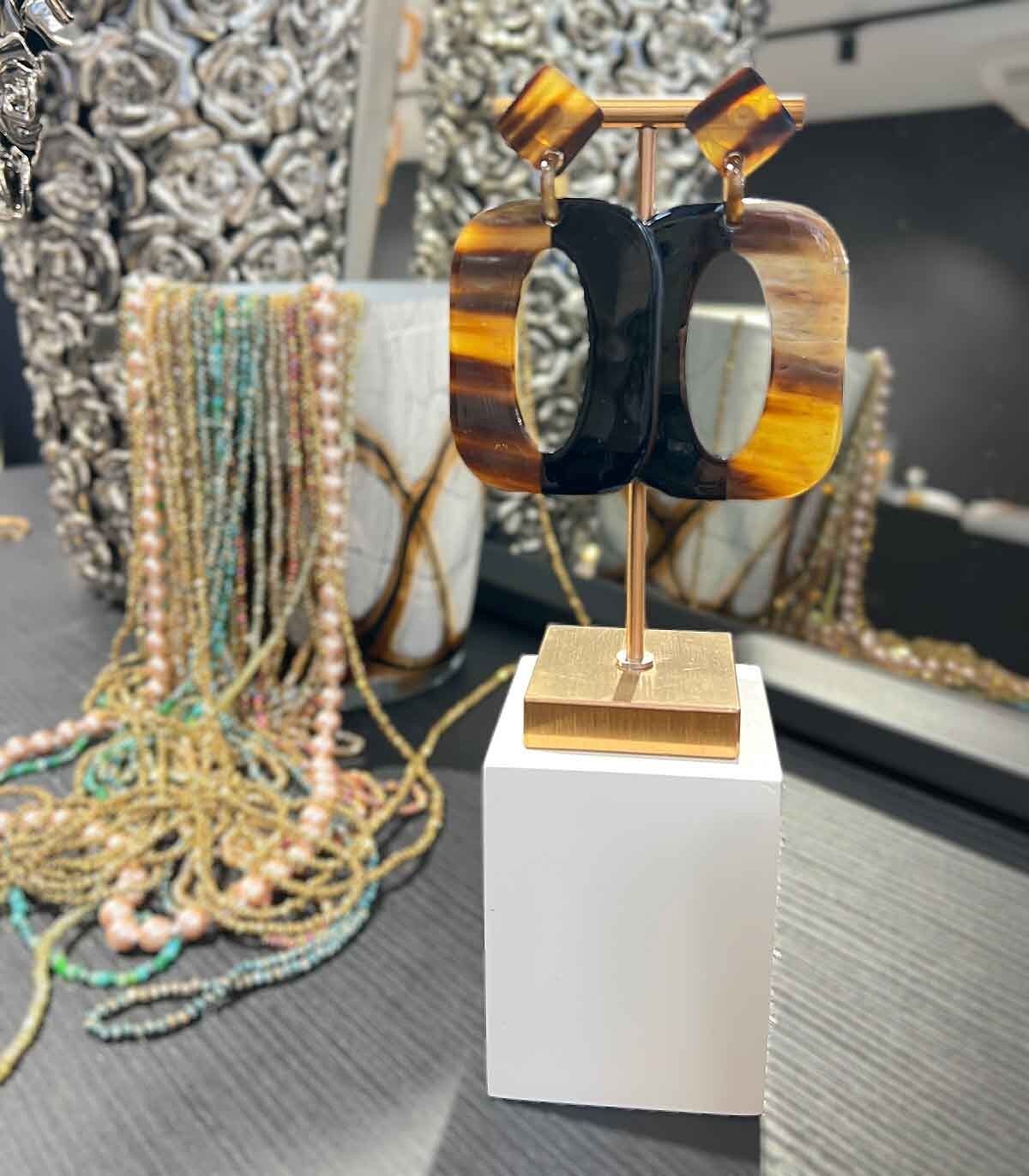 Orecchini in vero corno - Nero