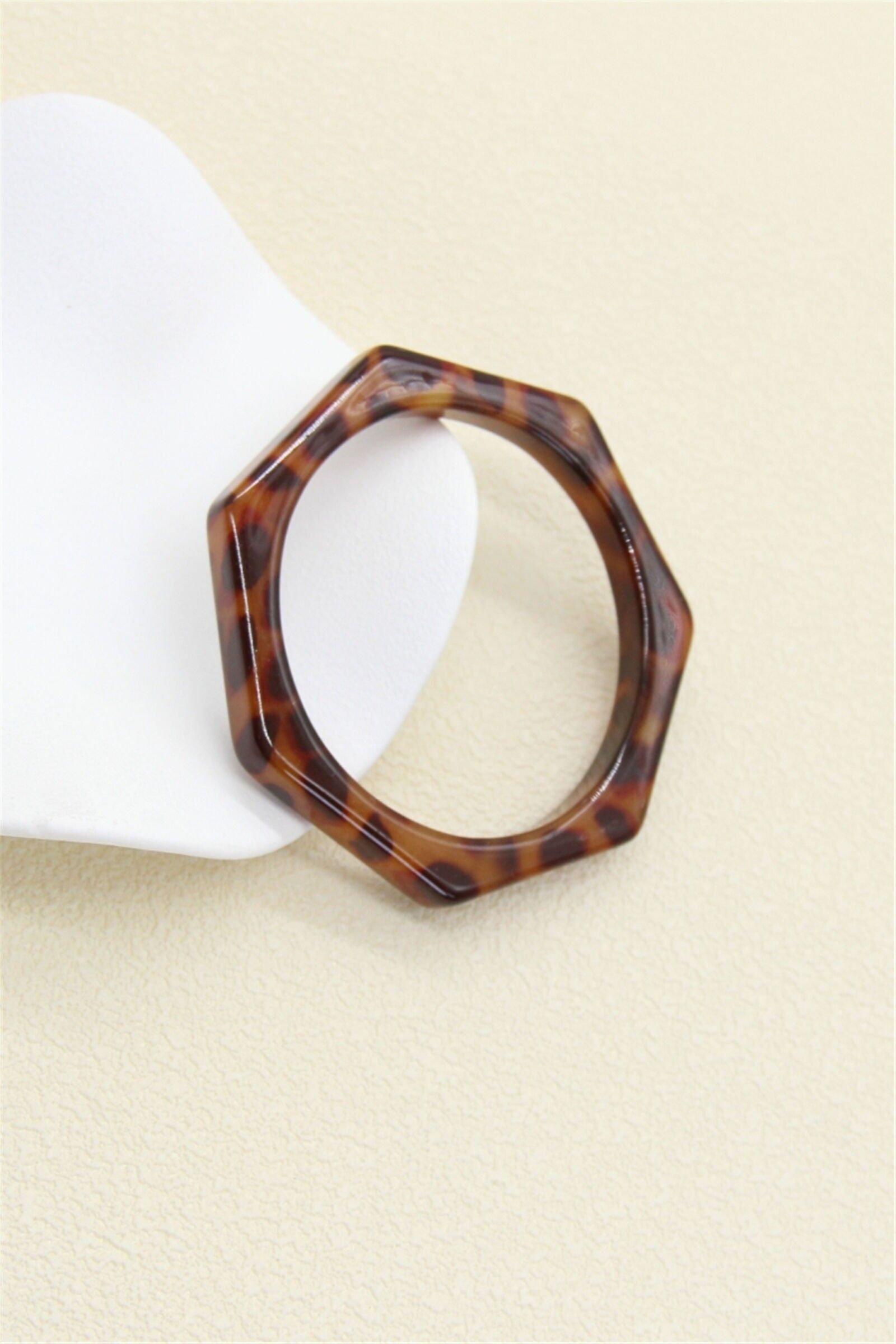 Leopard Resin Bracelet – Geometric Design