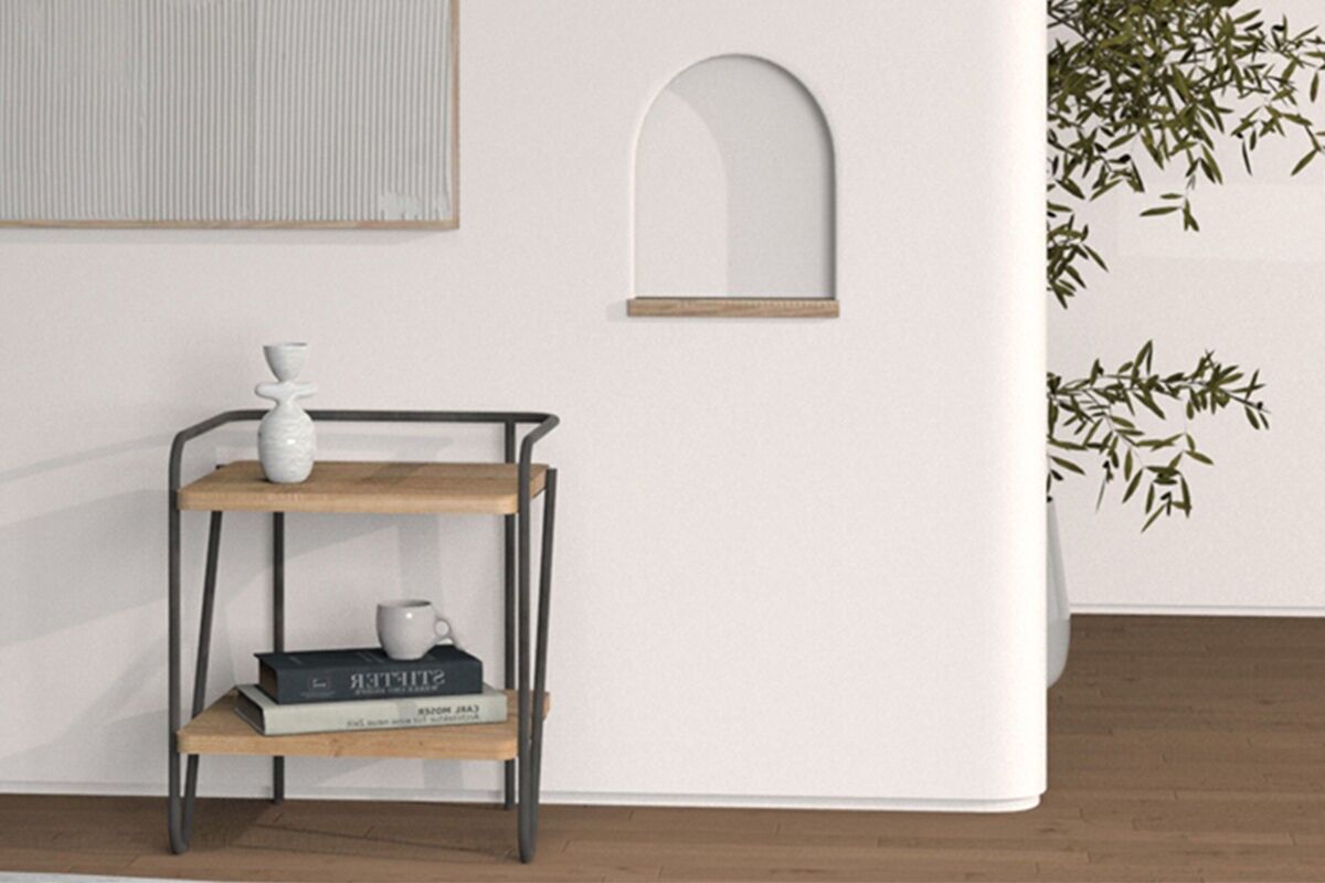 Beistelltisch aus Holz/Metall