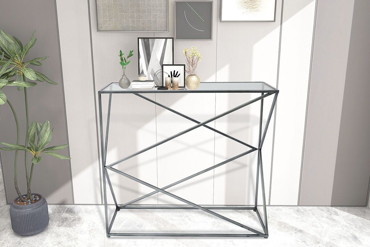 90 CM GRAUE METALL-UMKEHRKONSOLE