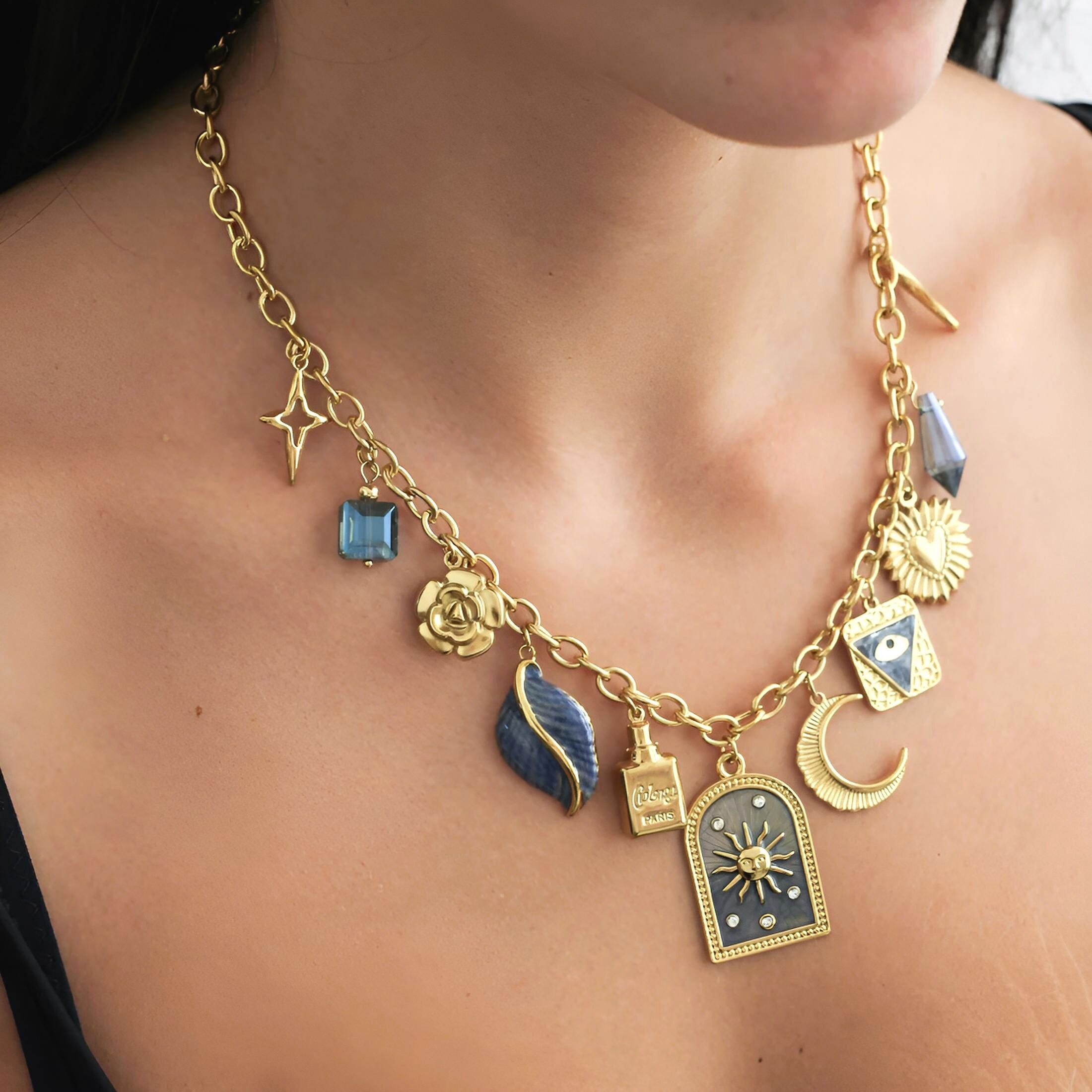 Bohemian Necklace with Charms