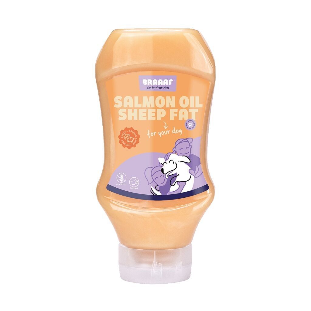 Sauce pour aliments pour chiens Braaaf à l'huile de saumon et à la graisse de mouton