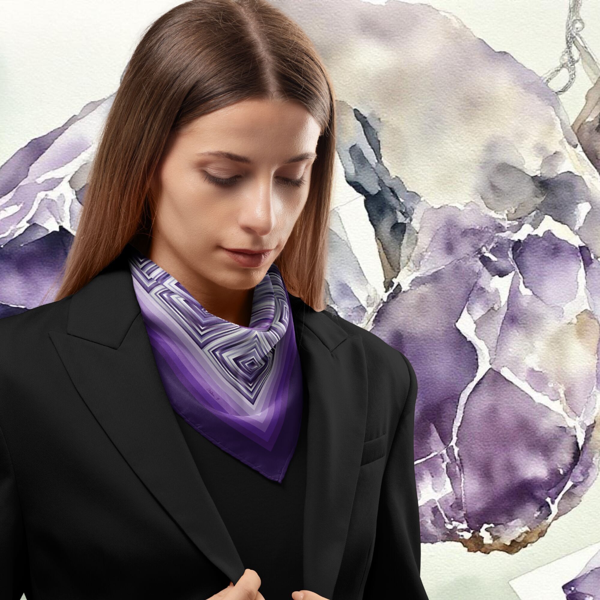 Bufanda de sarga de seda de Blue John