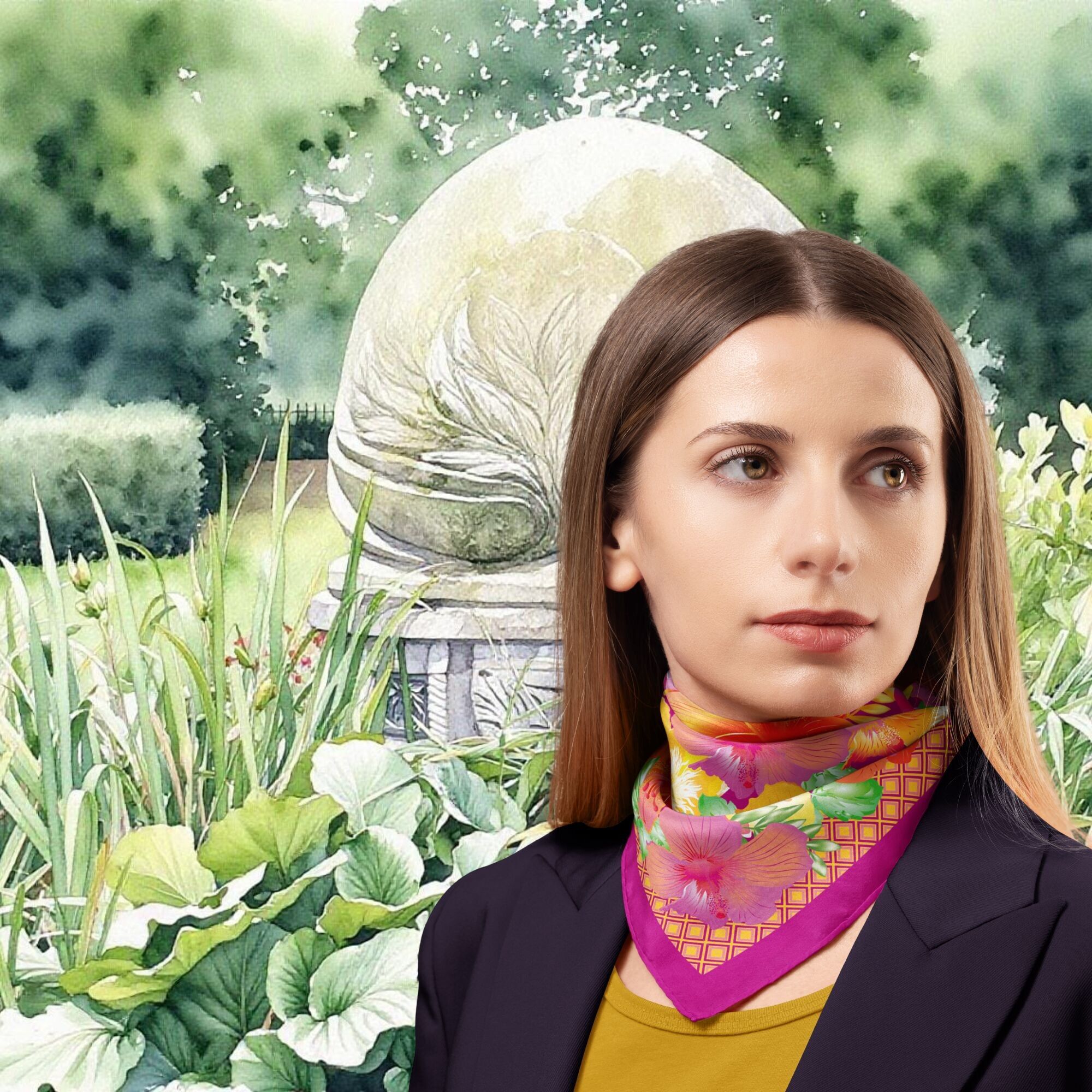 Bufanda de sarga de seda Amaryllis