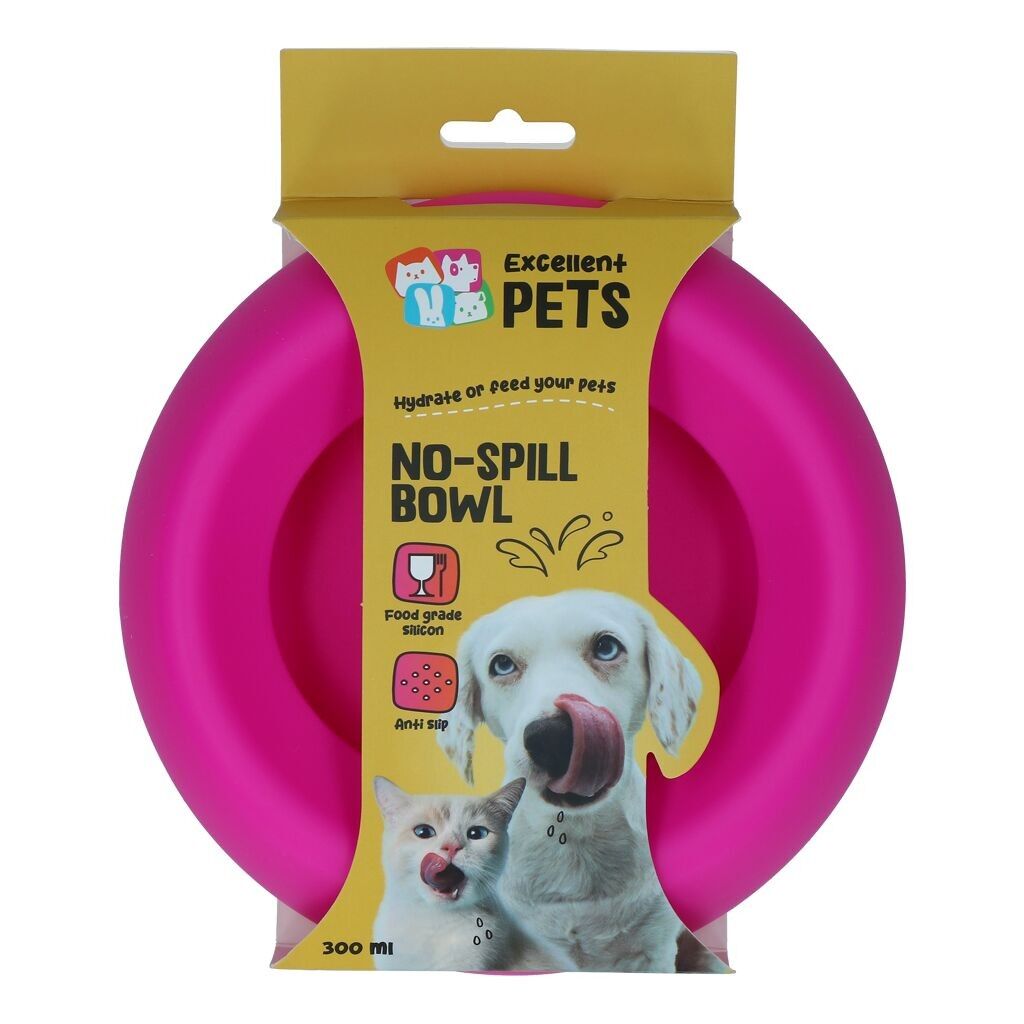 Excellent Pets No-Spill Bowl 300ml Pink S