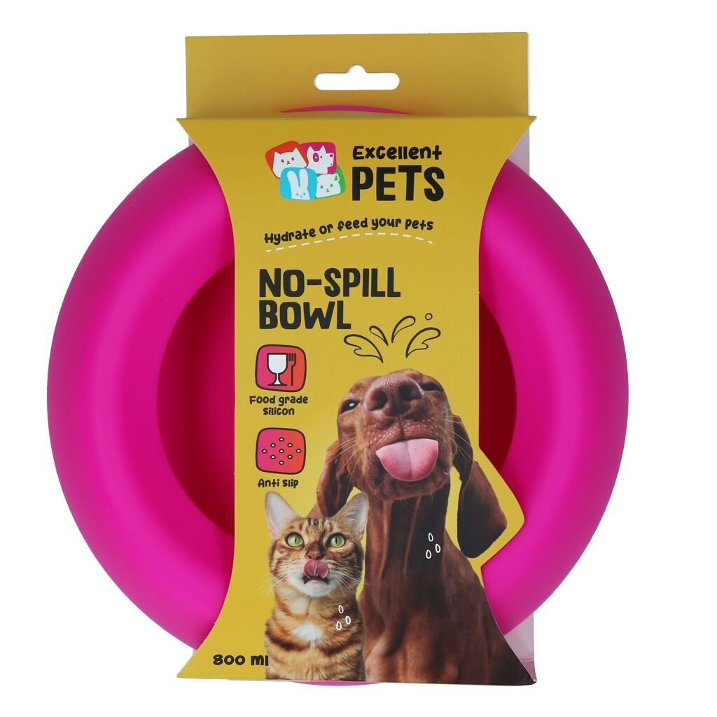 Excellent Pets No-Spill Bowl 800ml Pink M