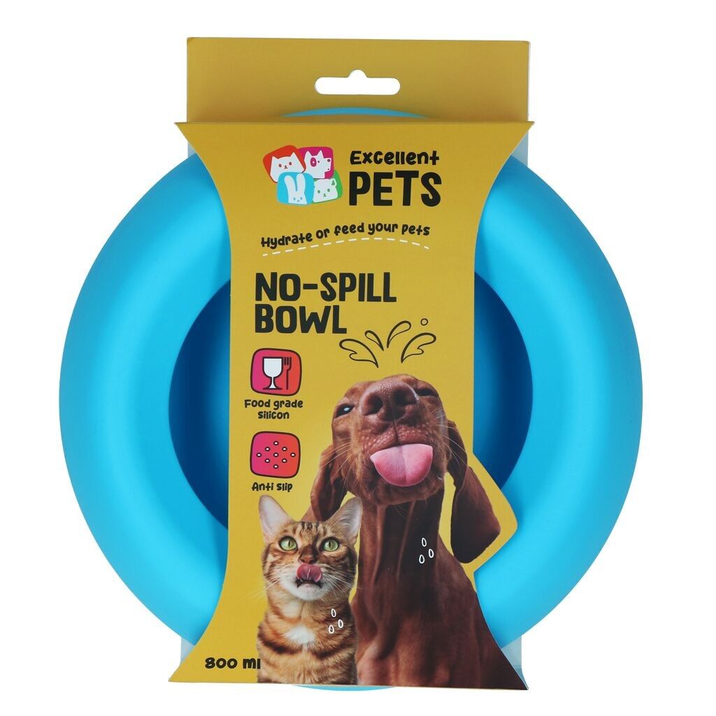 Excellent Pets No-Spill Bowl 800ml Blue M