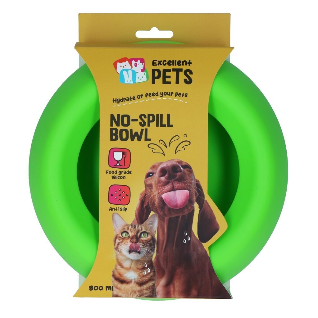 Excellent Pets No-Spill Bowl 800ml Green M