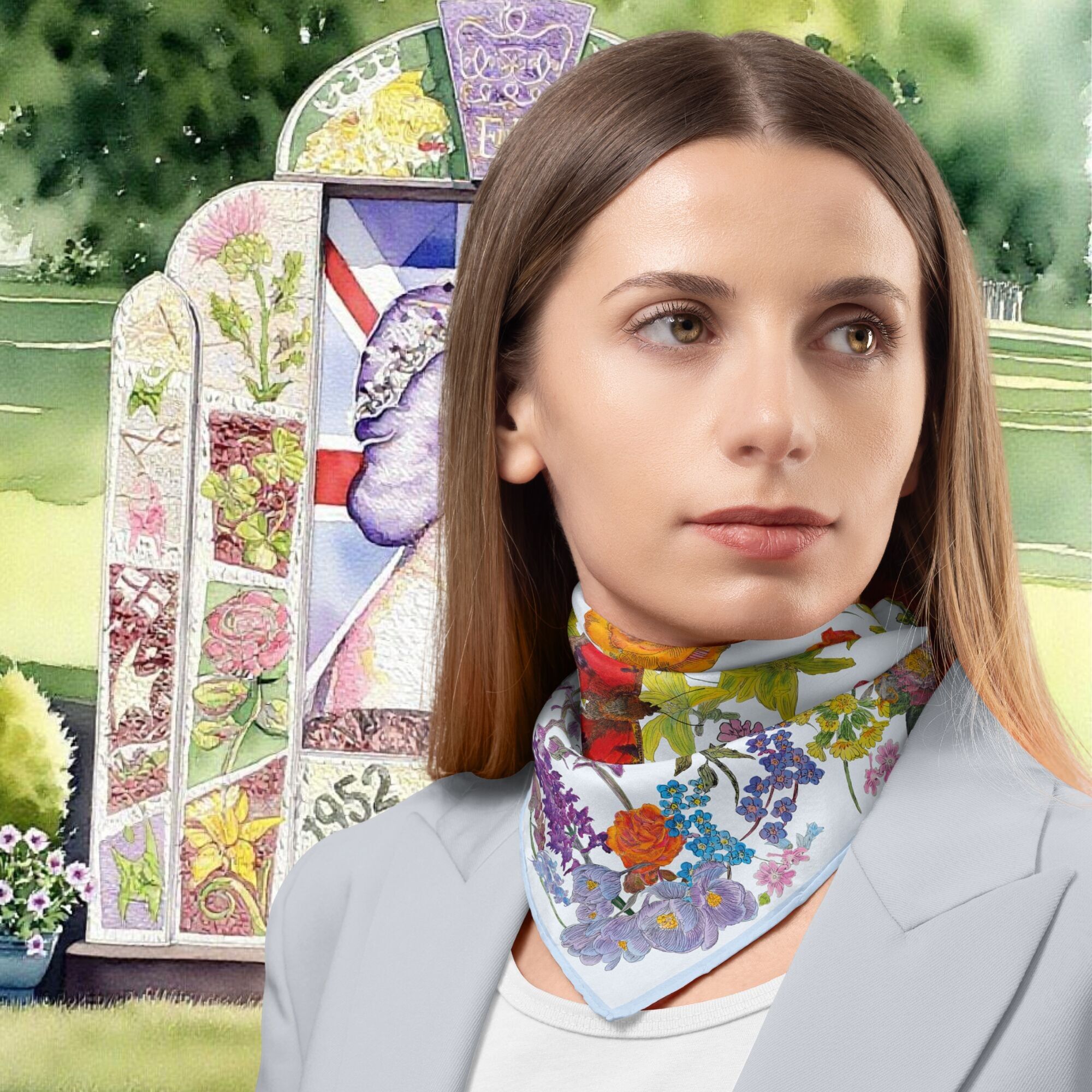 Bufanda de sarga de seda Peak Flora