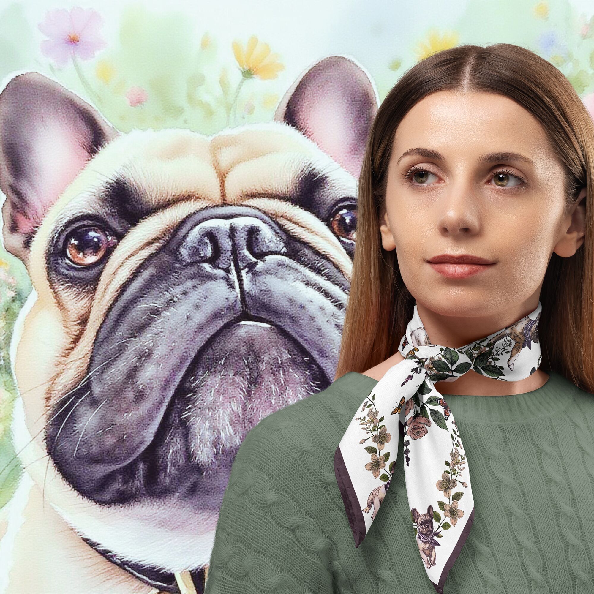 Bufanda de sarga de seda del bufón del jardín