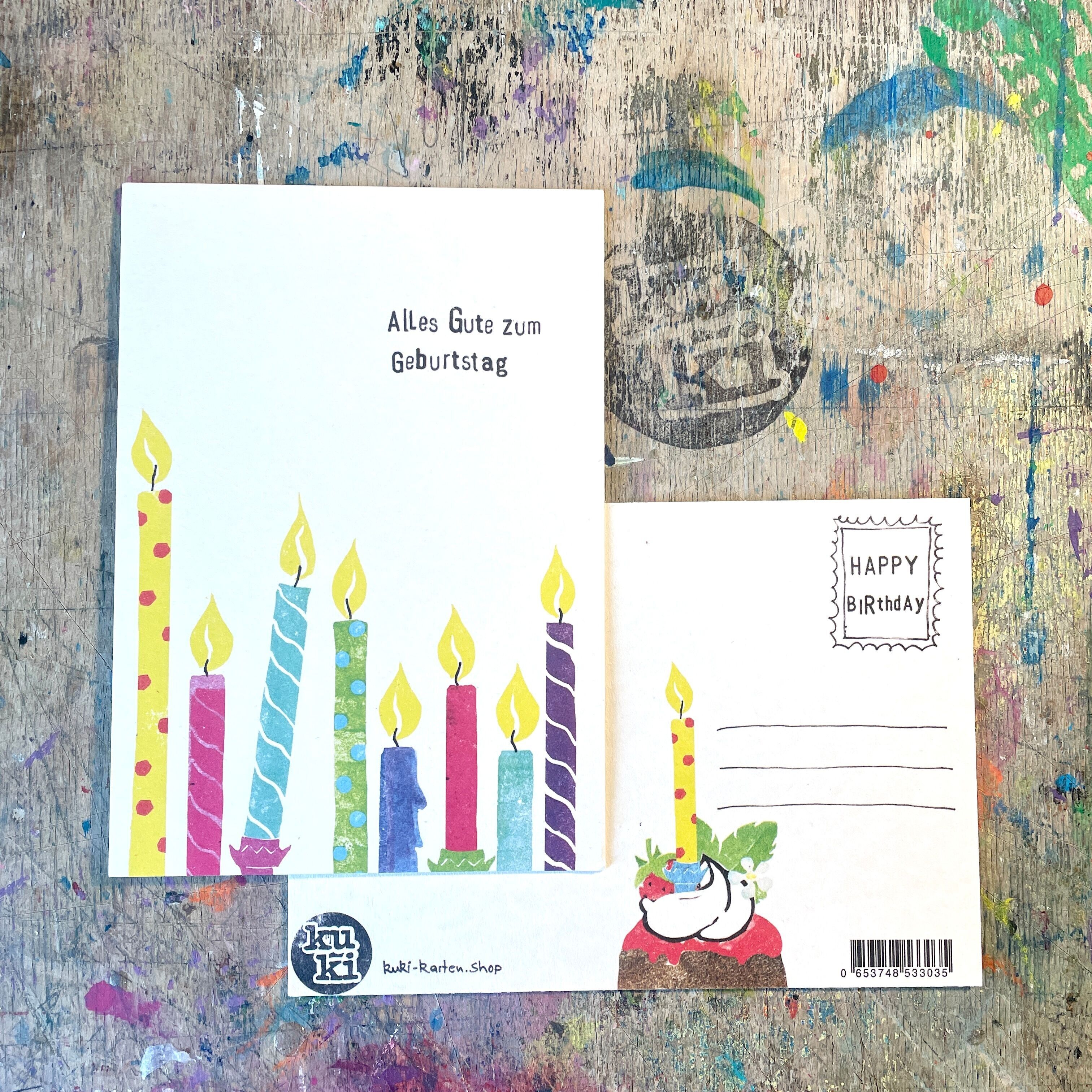 Biglietto di auguri di compleanno "Buon compleanno" Biglietto di auguri con candela