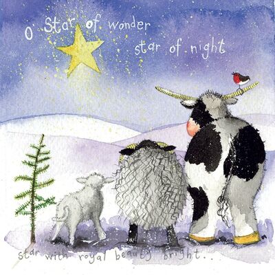 Star of Night Farmyard Animals Christmas Card Pack (Pack of 5 cards)