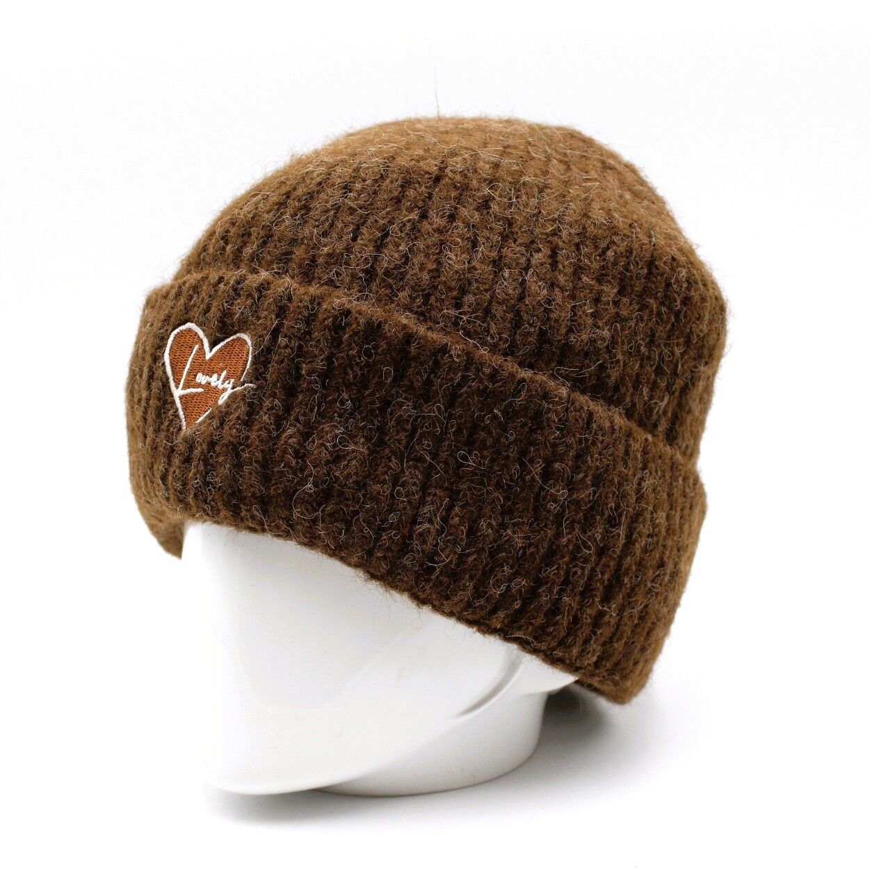 Bonnet tendance côtelé cœur - Lovely