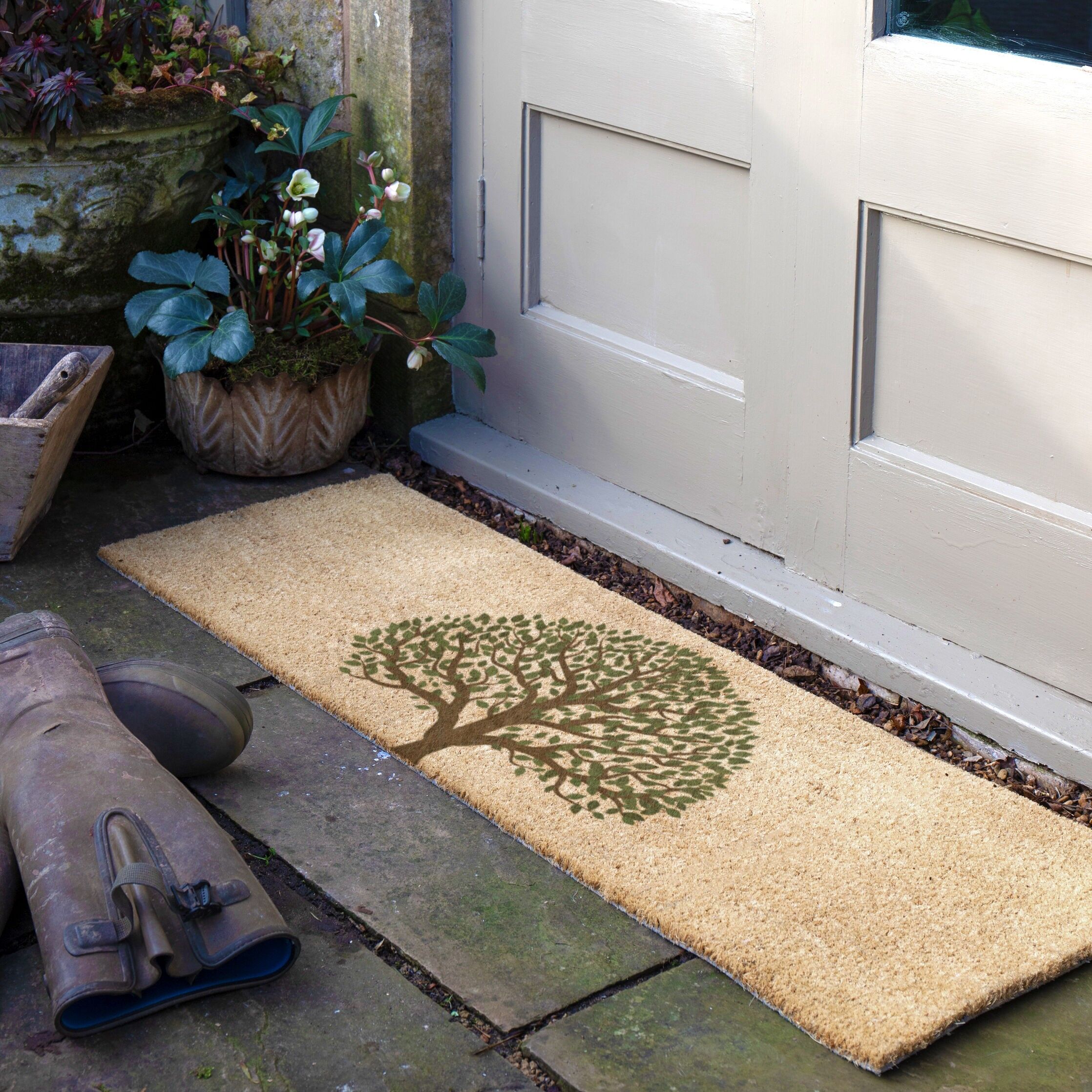 Kokosfaser-Fußmatte „Baum des Lebens“ (120 x 40 cm)