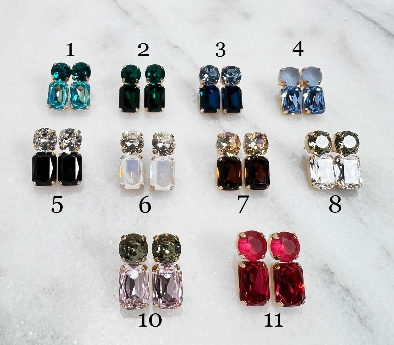 Orecchini - Cristallo bicolore - 10 varianti