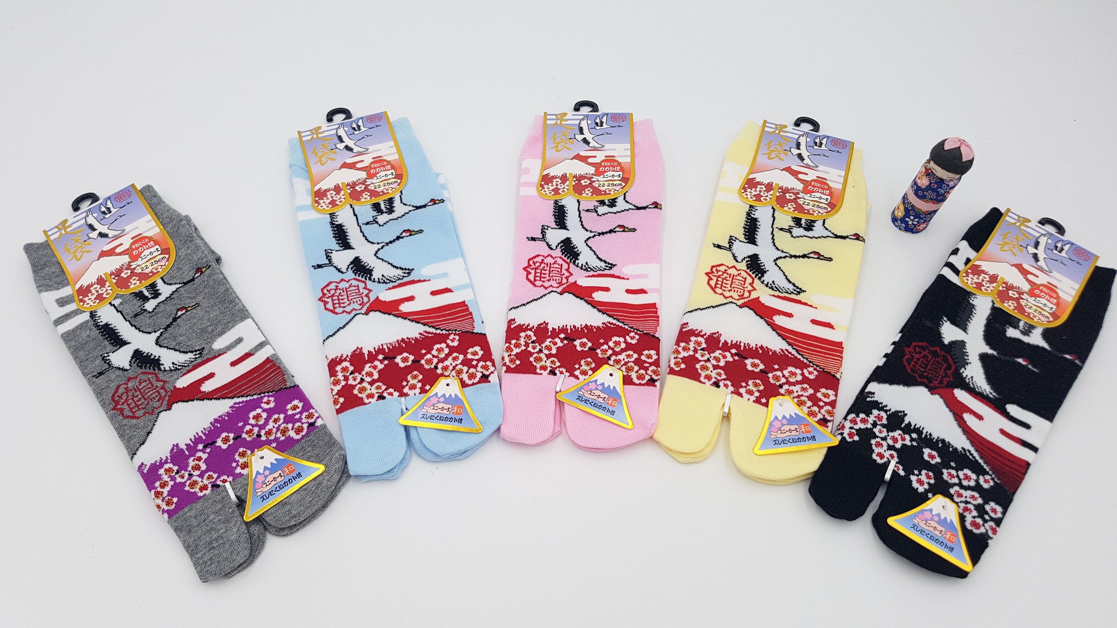 Japanische Tabi-Baumwollsocken - Kranich