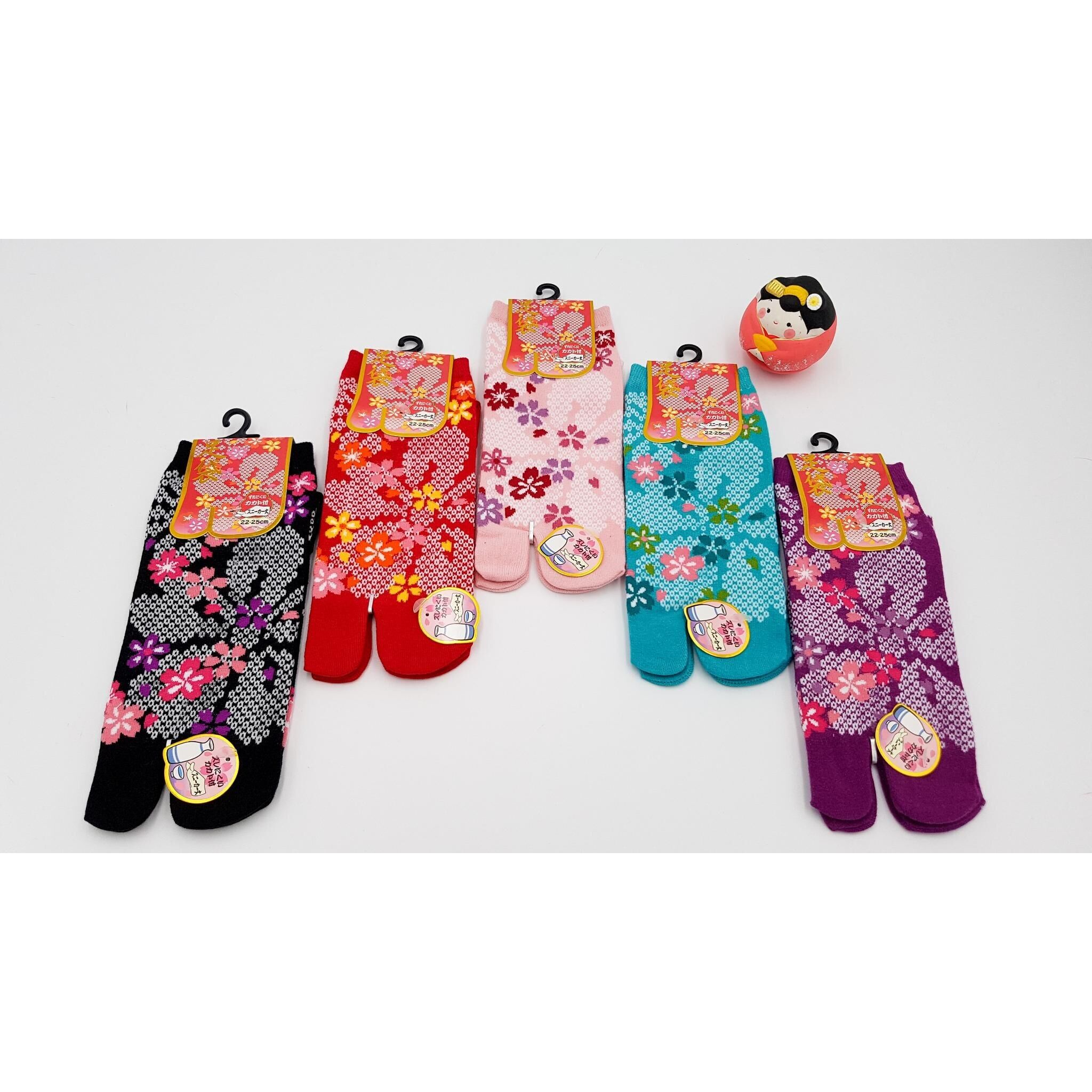 Japanische Tabi-Socken aus Baumwolle – Shibori-Blume