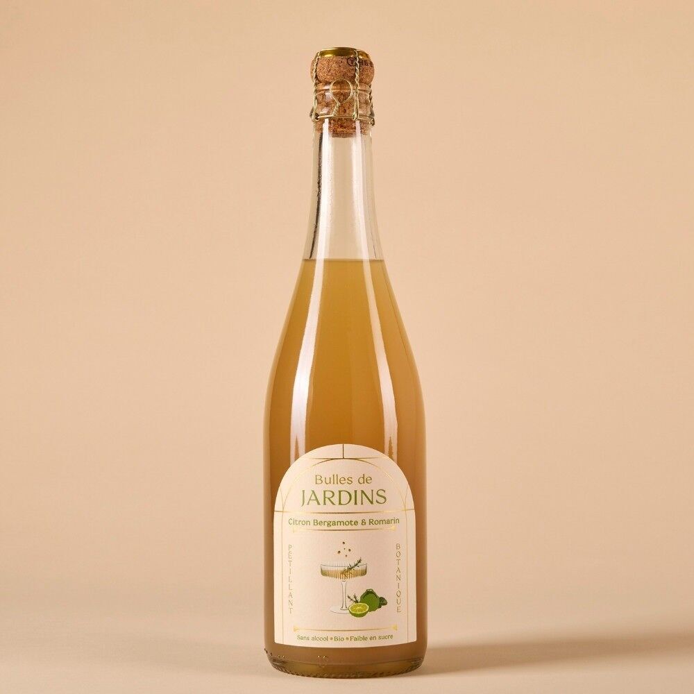 Bergamot & Rosemary Garden Bubbles - 75 cl - Organic, low-sugar, alcohol-free sparkling wine