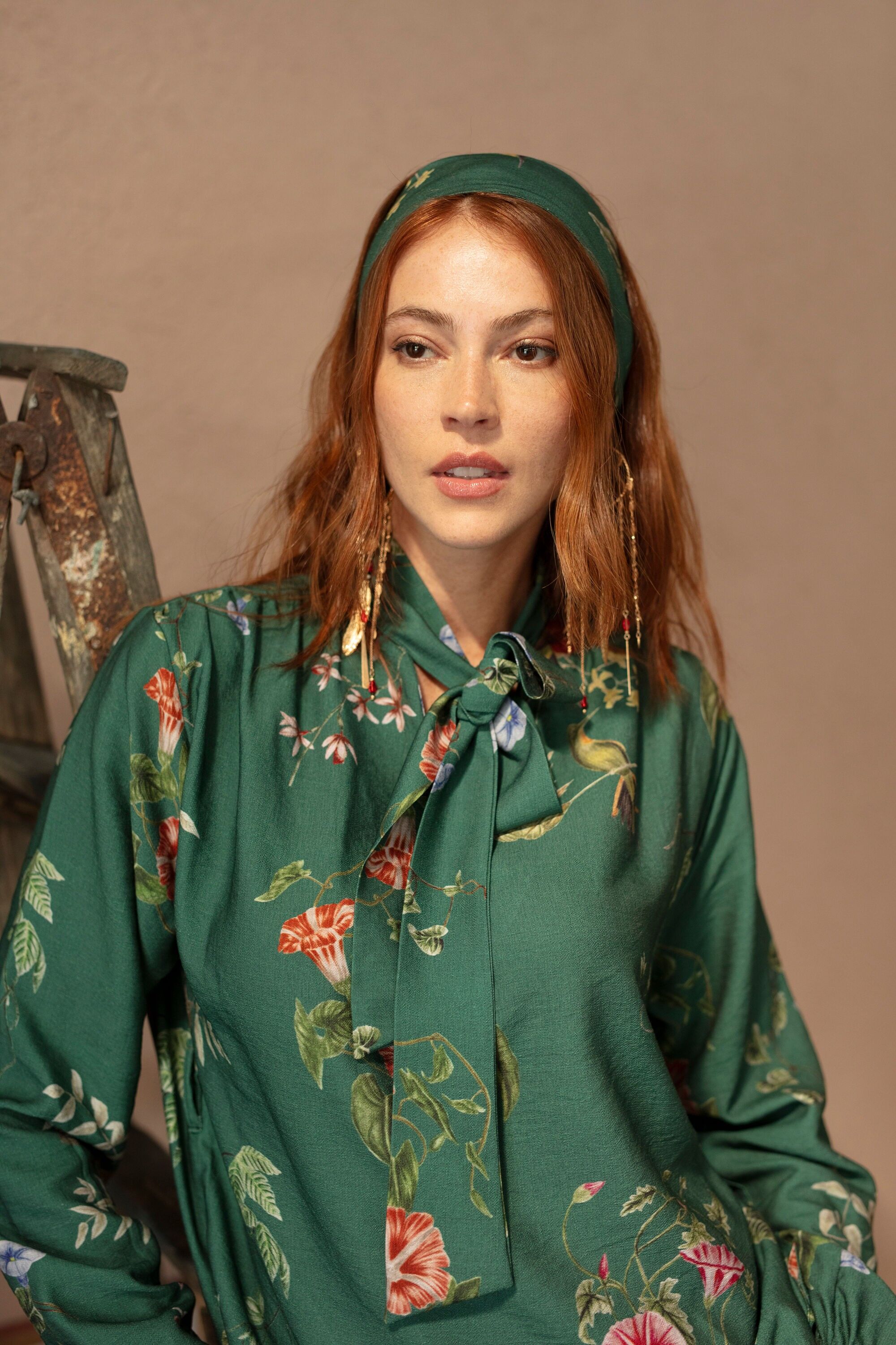 Camicia in viscosa Birdsong