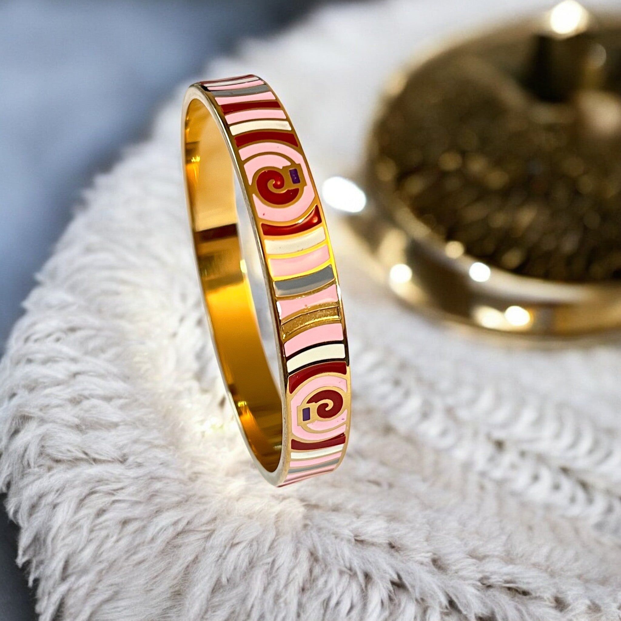 Bracciale rigido in acciaio inossidabile e smalto "SOLARYN"