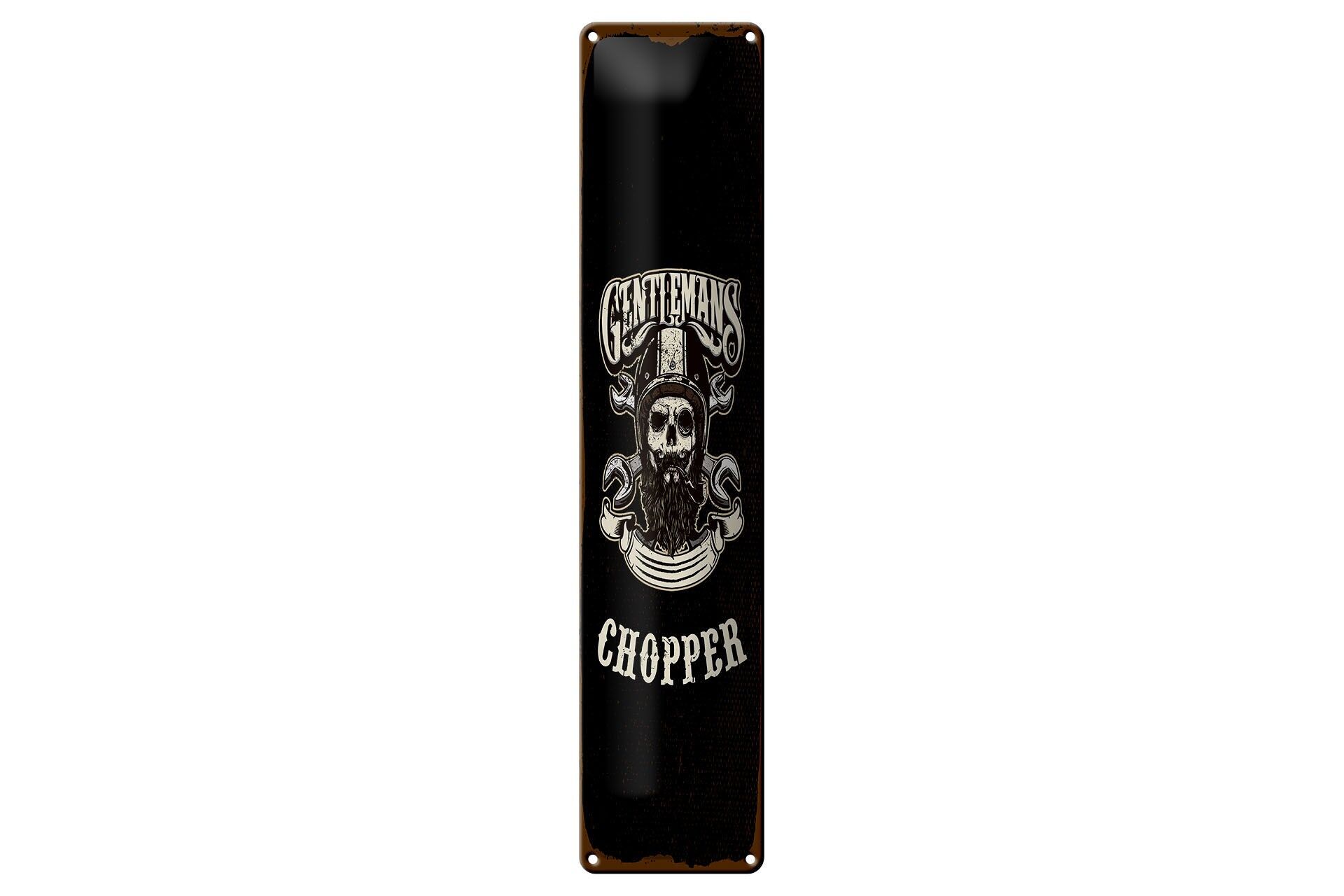 Insegna in metallo, avviso, 46x10 cm, insegna Gentleman's Chopper Motorcycle