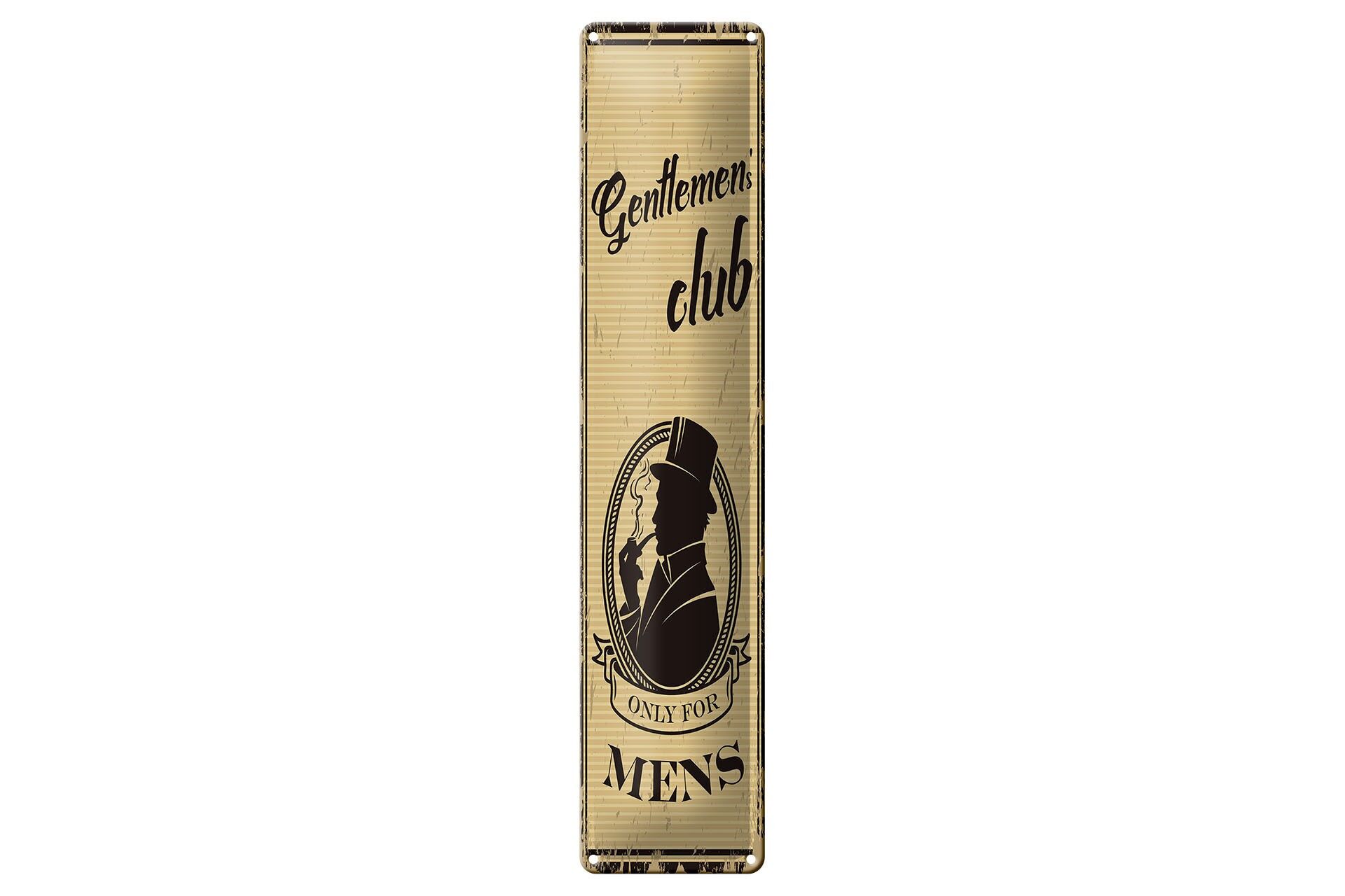 Insegna in metallo, 46x10 cm, insegna "Gentlemen's Club - Solo uomini"