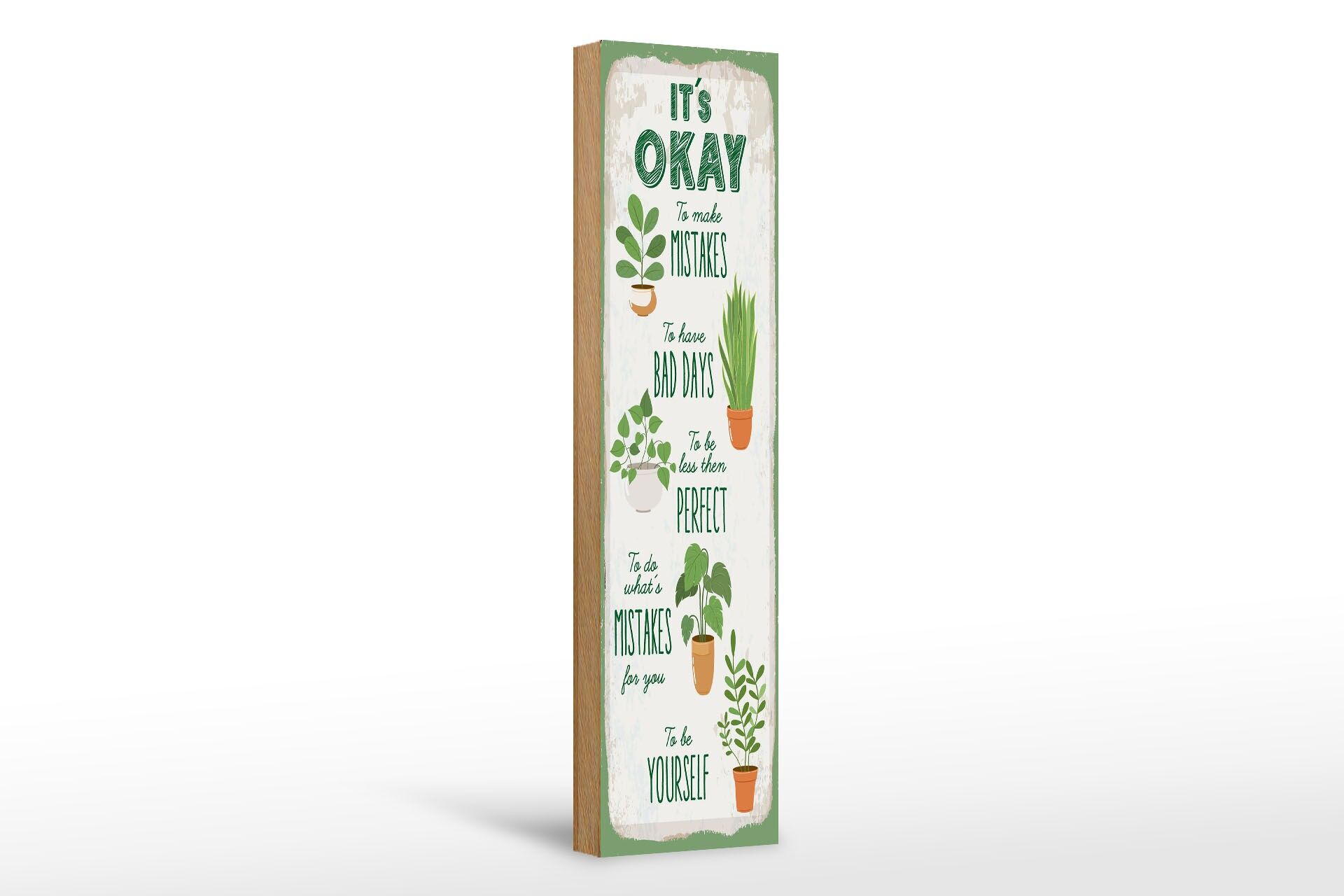 Cartello in legno con la scritta "È normale sbagliare" (46x10 cm) - Cartello decorativo