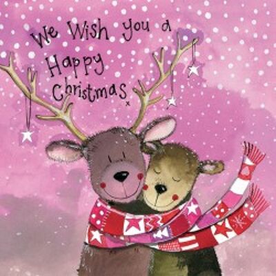 Happy Christmas Mr and Mrs Reindeer Card Pack (Pack of 5 Cards)