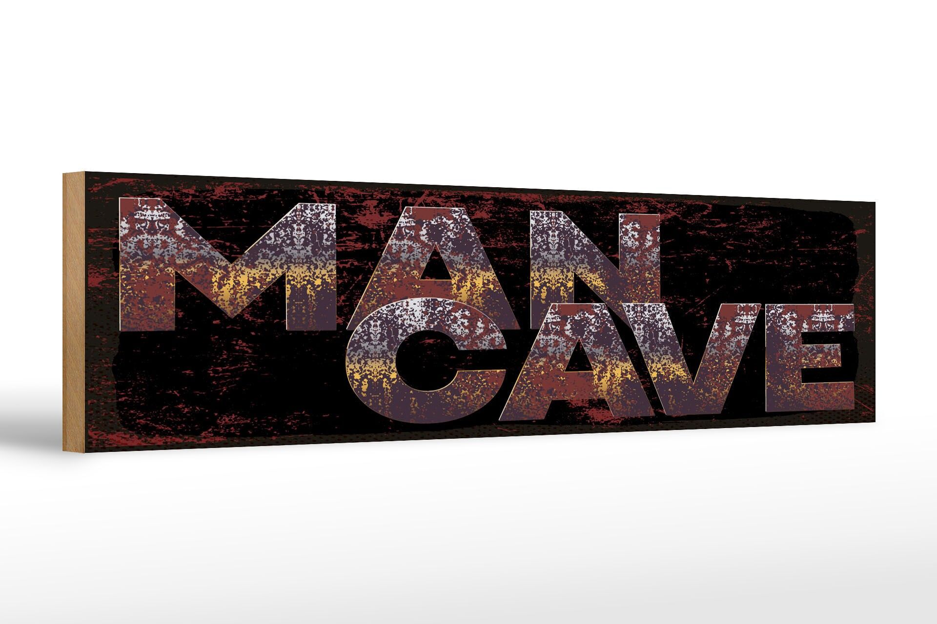 Holzschild Hinweis 46x10 cm Man cave rotes Deko Schild