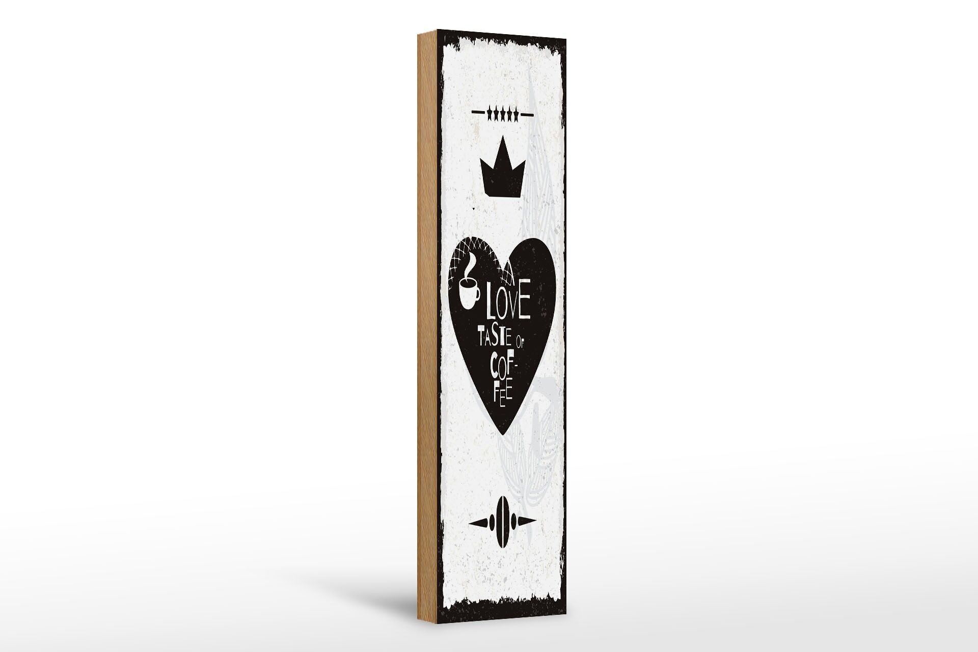 Cartello in legno con scritta "amo il gusto del caffè" 46x10 cm Cartello decorativo