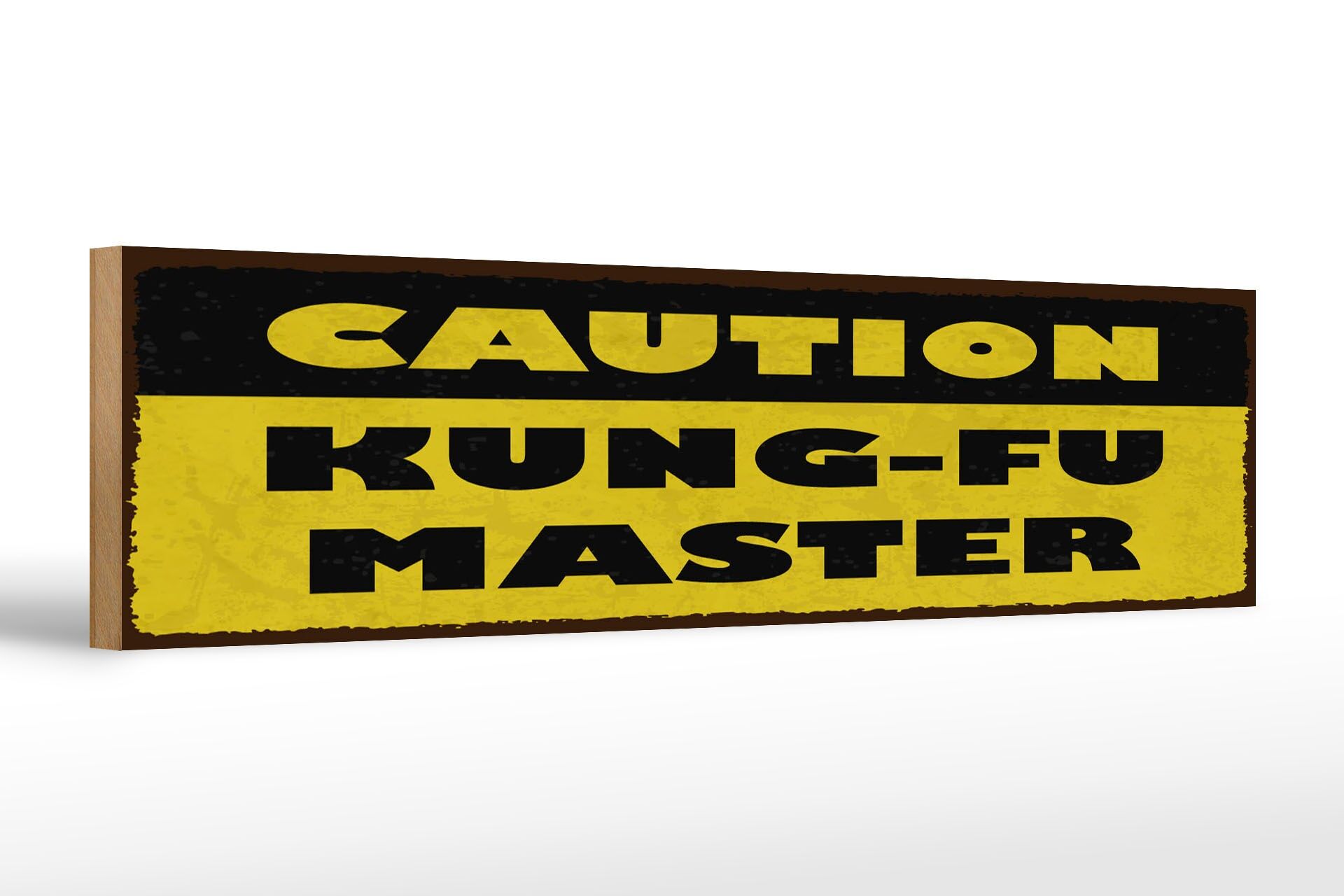 Cartello in legno con scritta, 46x10 cm: Attenzione Maestro di Kung Fu, cartello decorativo