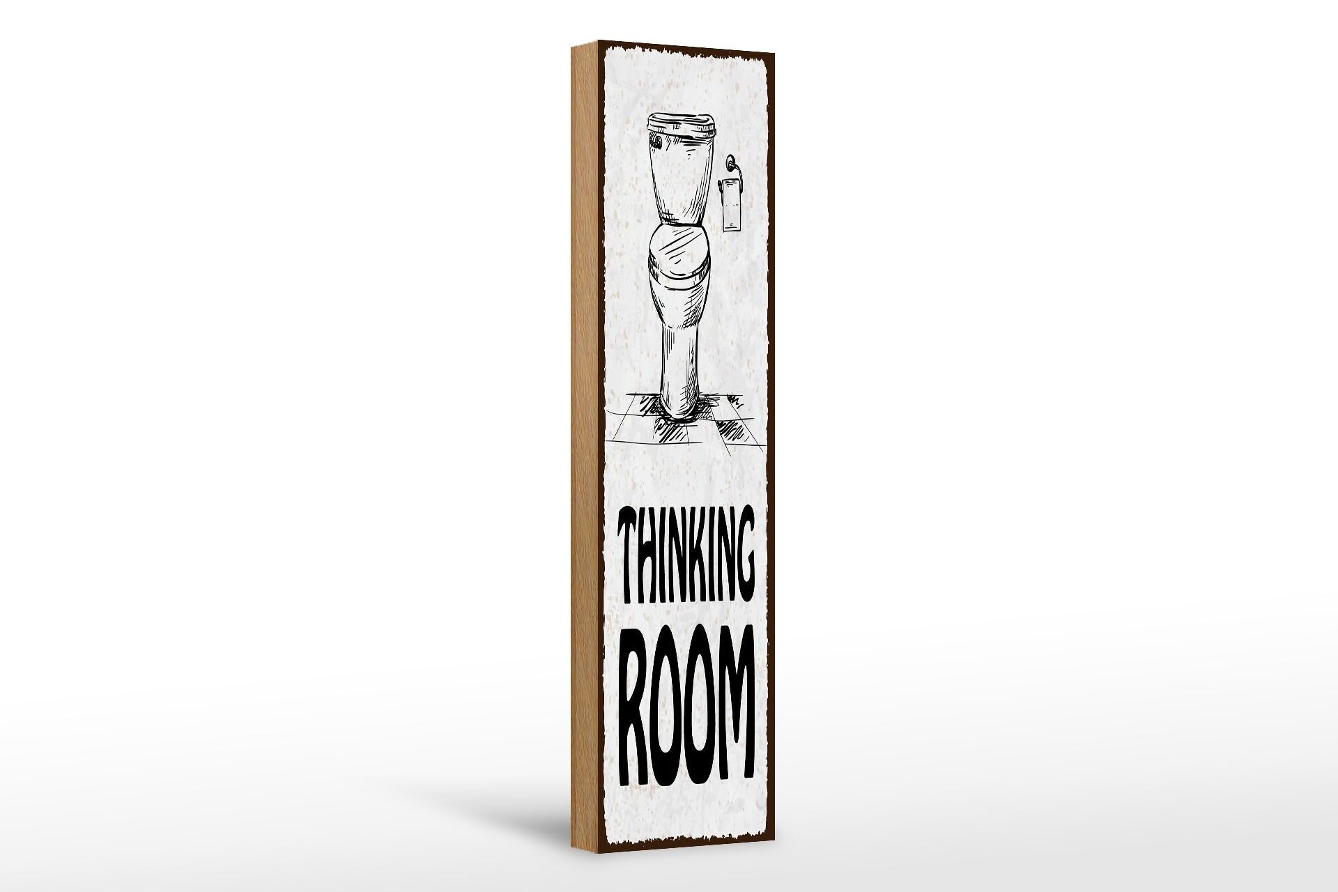 Cartello in legno con scritta, 46x10 cm, per la decorazione di spazi dedicati alla riflessione/bagni.