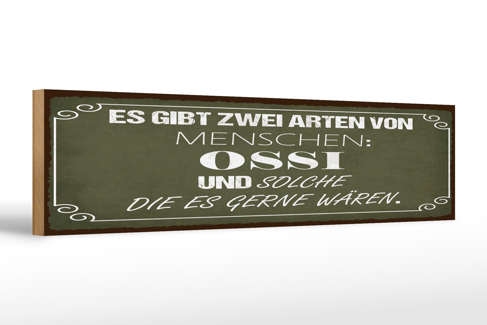 Cartello in legno con scritta, 46x10 cm: Germania dell'Est e coloro che vorrebbero esserlo.