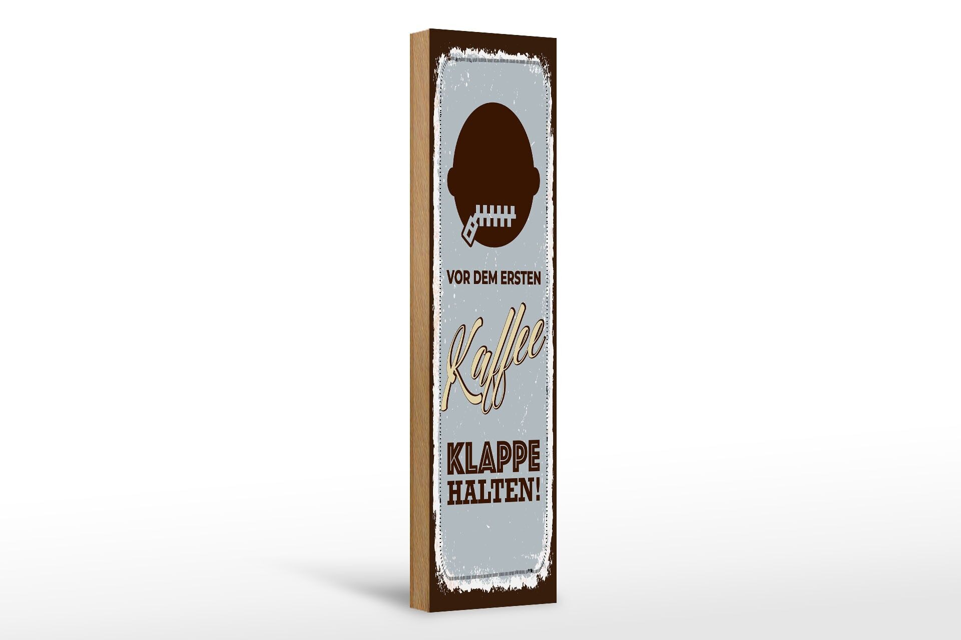 Cartello in legno con scritta 46x10 cm: "Stai zitto prima del tuo primo caffè" Cartello decorativo
