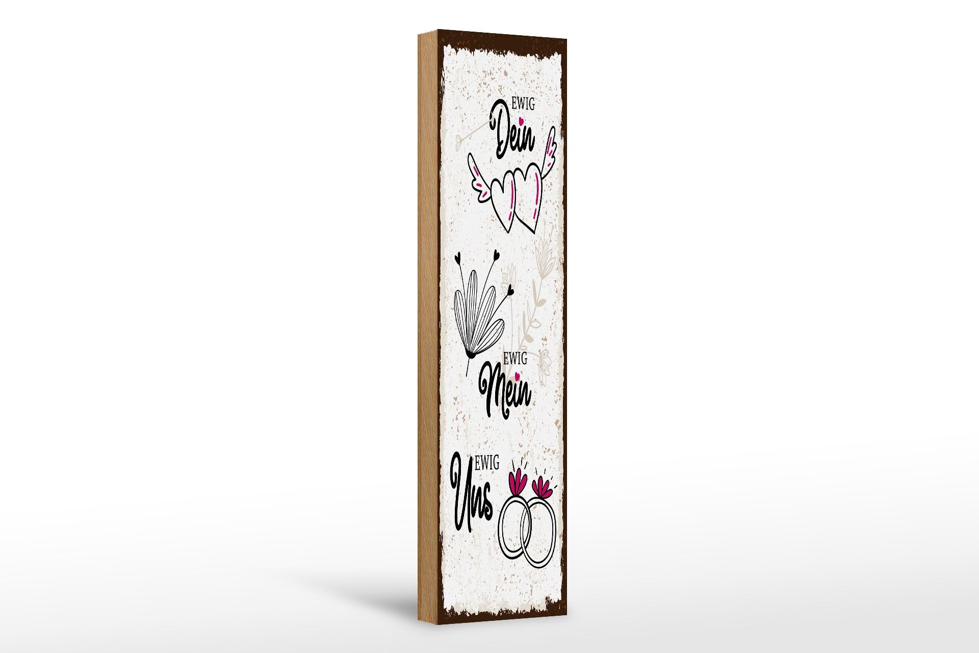 Cartello in legno con scritta 46x10 cm: "Per sempre vostro, per sempre nostro" Cartello decorativo per fedi nuziali