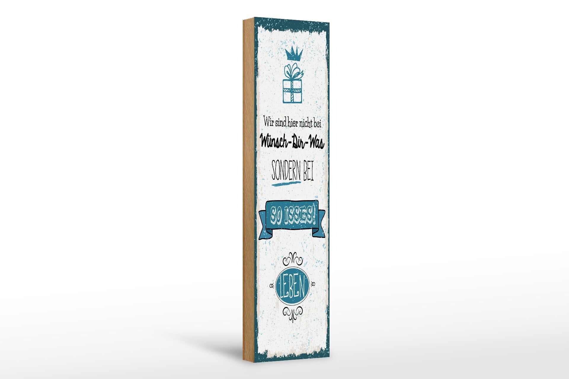 Cartello in legno con scritta 46x10 cm: "Non è un pio desiderio, ma è così"