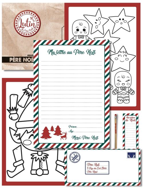 ★ Kit pour écrire sa lettre au Père Noël | Version candy