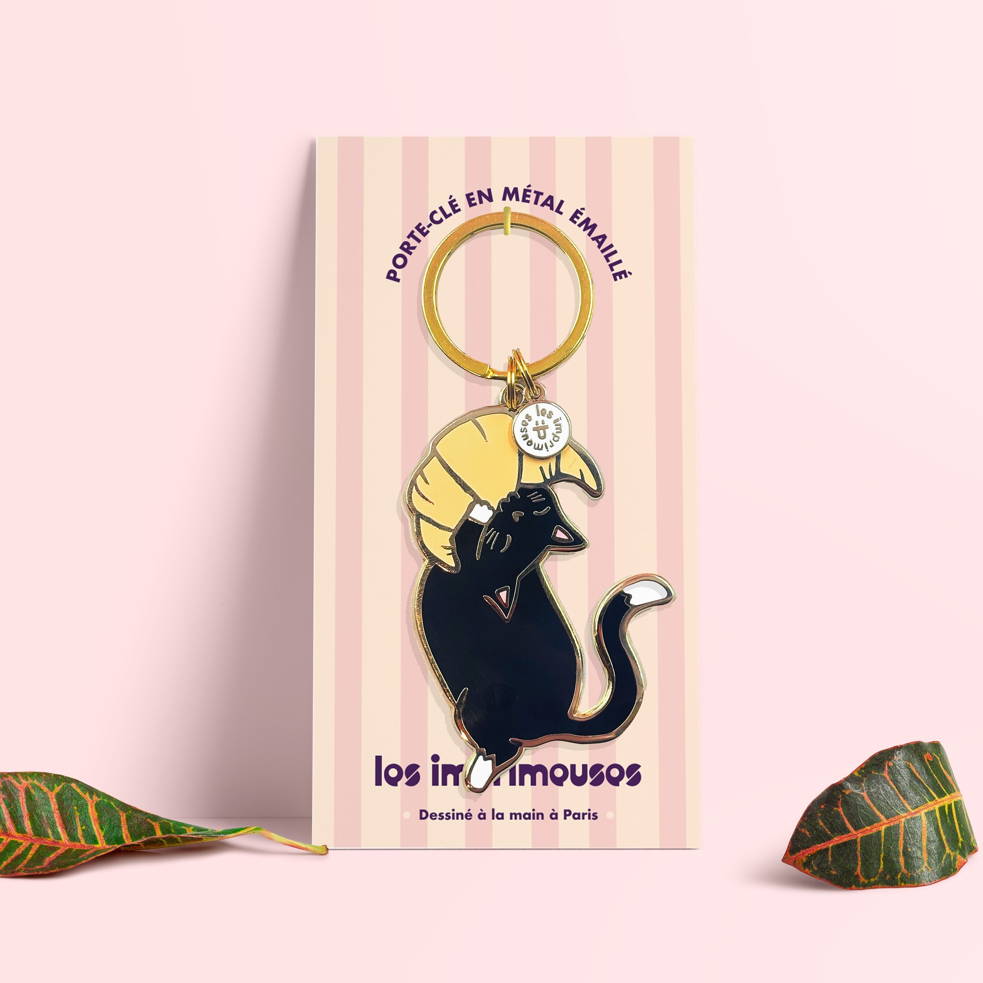 Portachiavi - Gatto Nero Croissant Paris