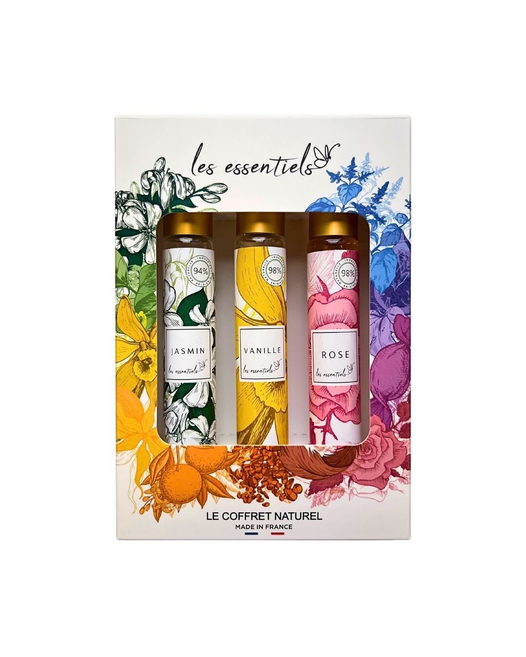 Coffret parfums trio 30ml - Les Essentiels - Vanille/ Rose/ Jasmin