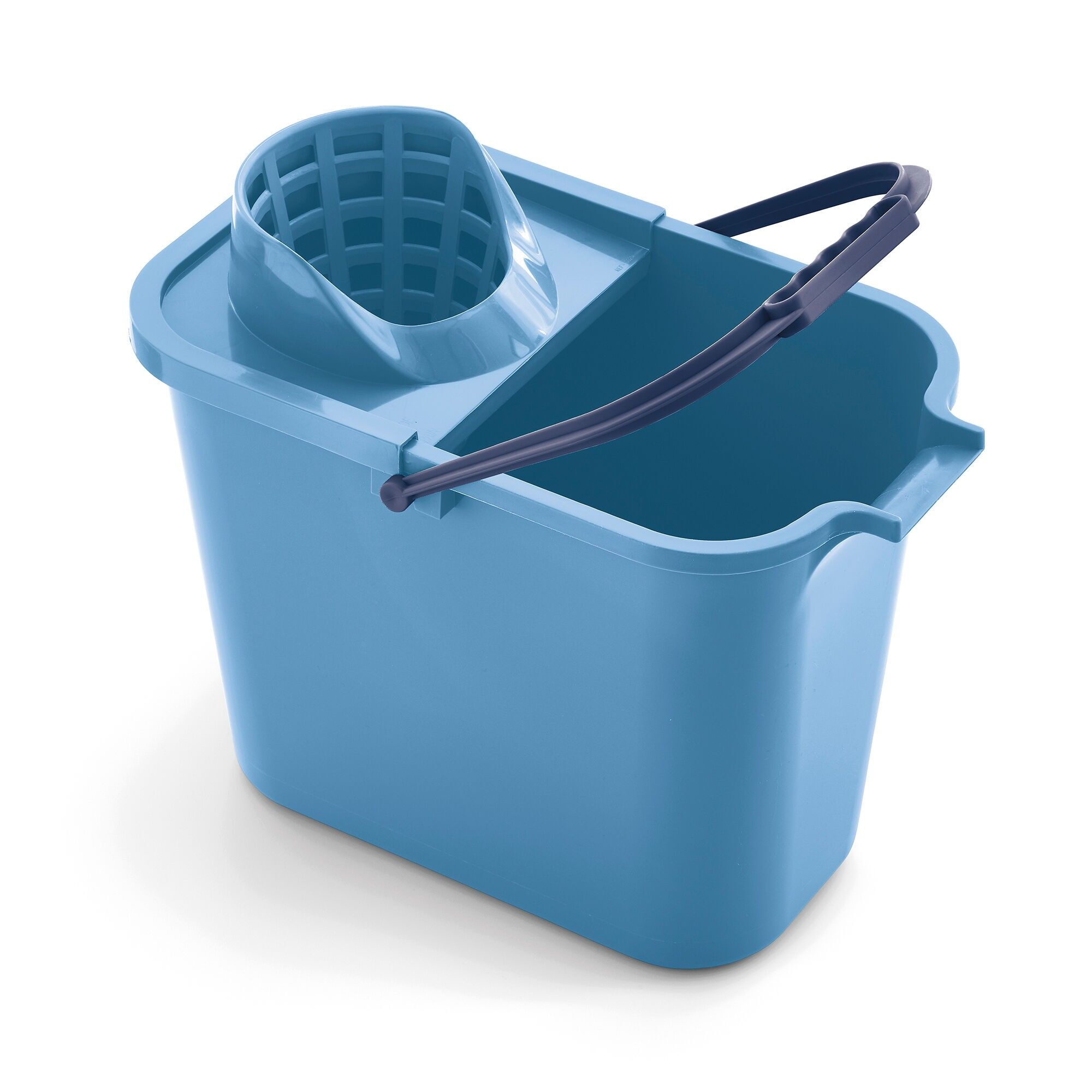 Mery | Rectangular Bucket with strainer | Rectangular Bucket | 2 mm Wall | Anatomical Handle | Channeling for Pouring | Capacity: 12 L