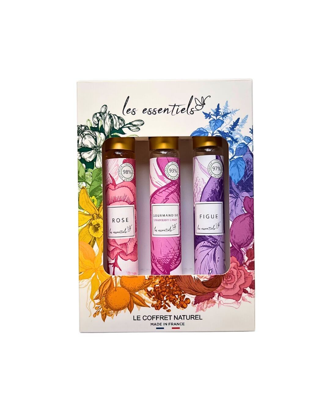 Coffret parfums trio 30ml - Les Essentiels - Rose/ Gourmandise/ Figue