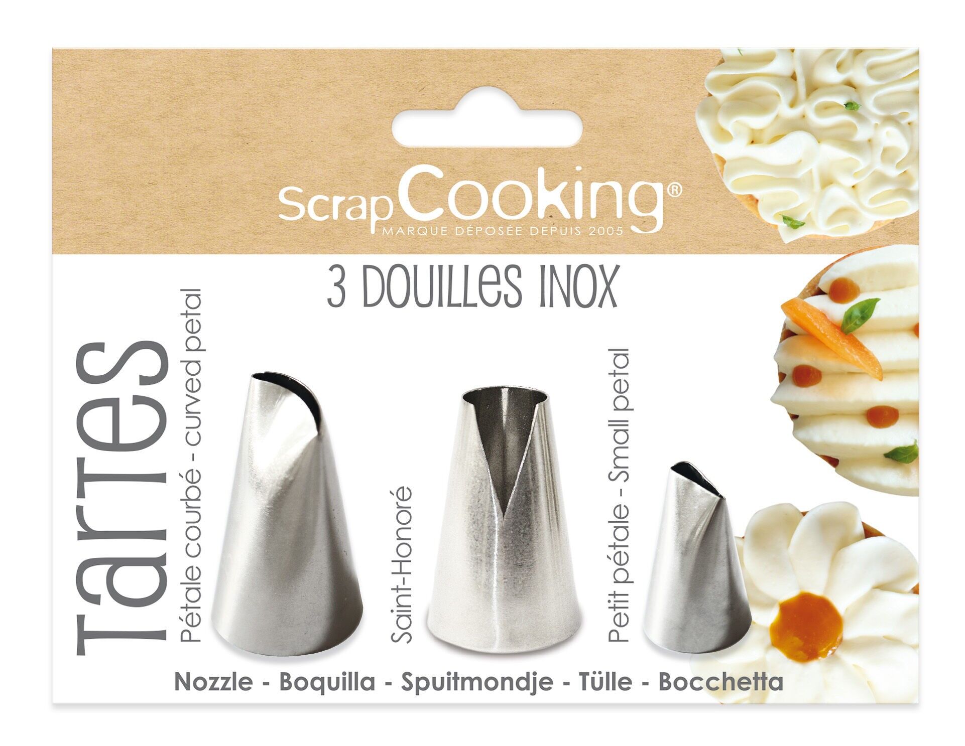 3 boquillas para tartas