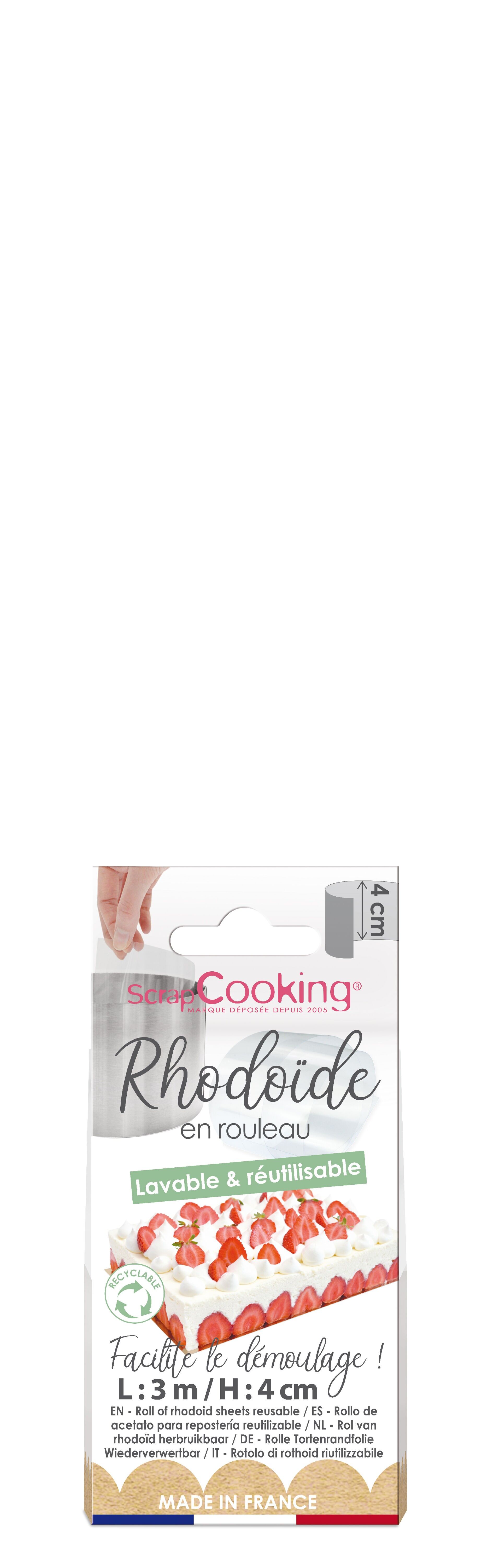 3 m langer Acetatstreifen für Desserts – 4 cm hoch