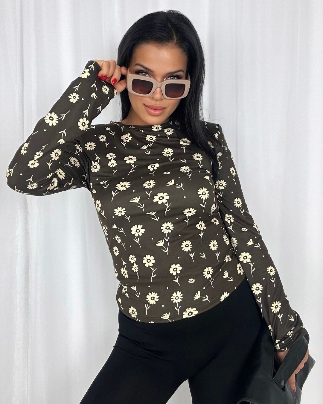 Chemisier basique à imprimé marguerite - LOUI.