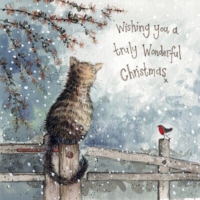 Wonderful Christmas Cat Card Pack (Pack of 5 Cards)