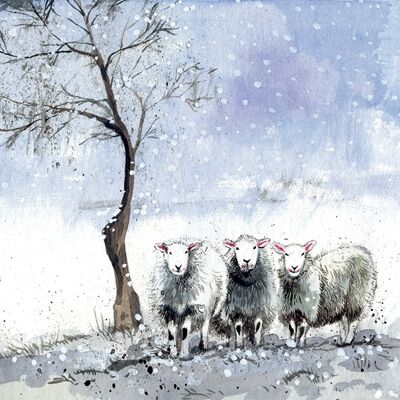 Winter Flock Sheep Christmas Card Pack (Pack of 5 Cards)