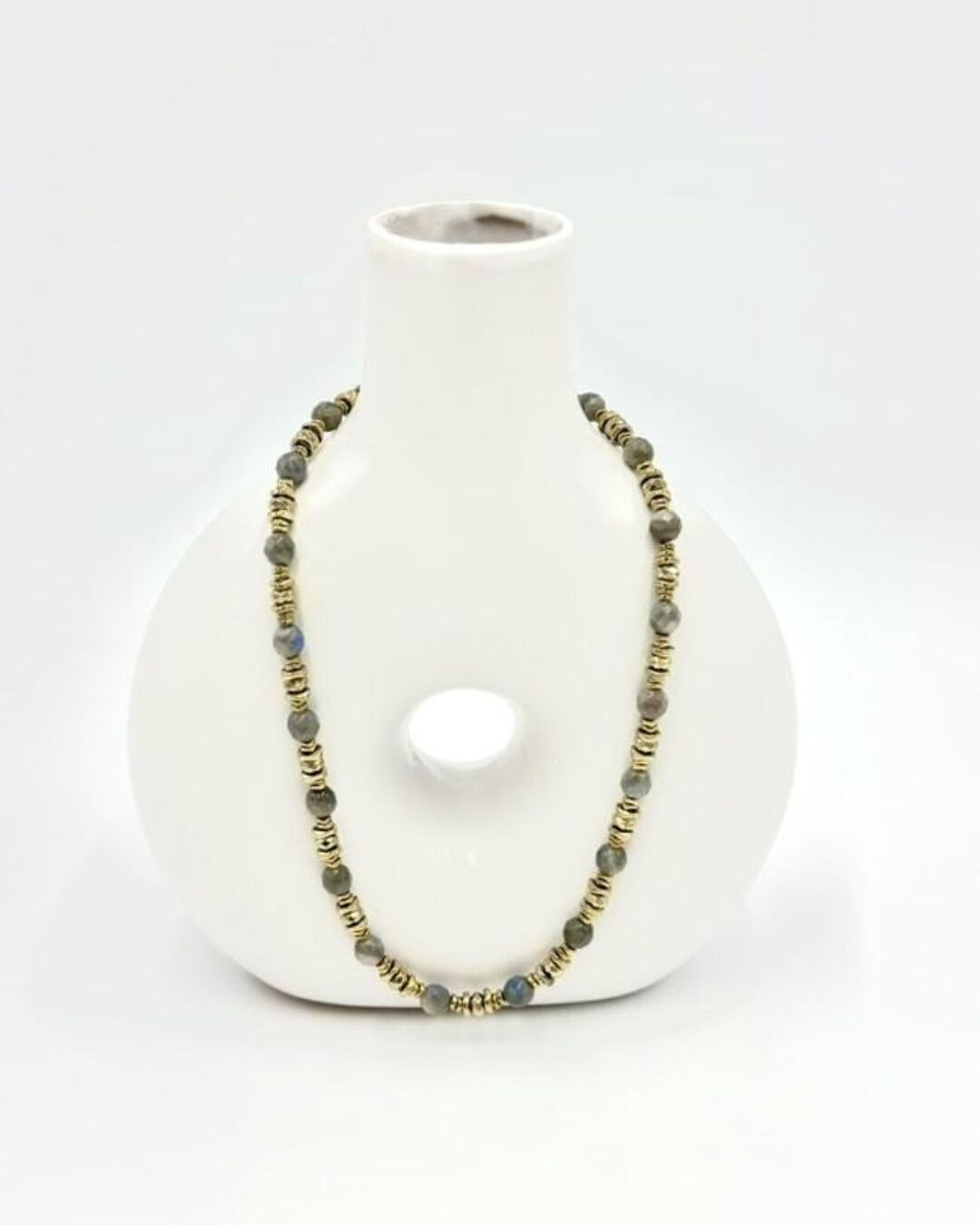 Freya necklace with Labradorite and golden Hematite