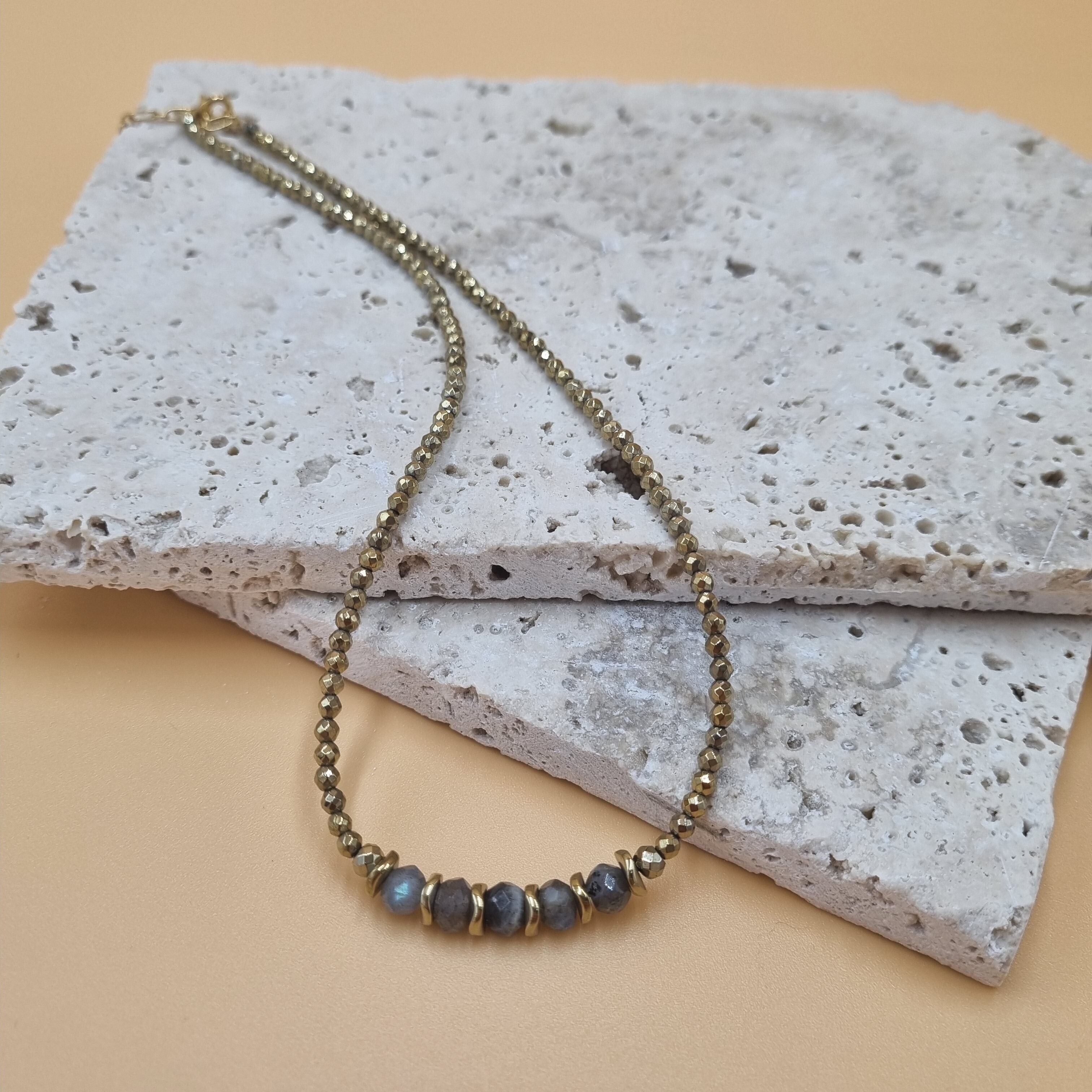 Labradorite and Hematite Necklace ISABEL