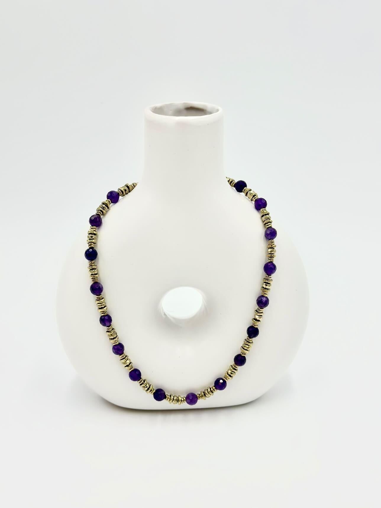 FREYA Amethyst and Hematite Necklace