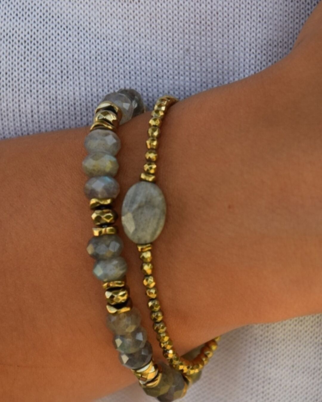Pamina Bracelet with Labradorite and Golden Hematite